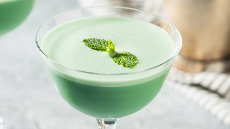 Close-up of a grasshopper cocktail