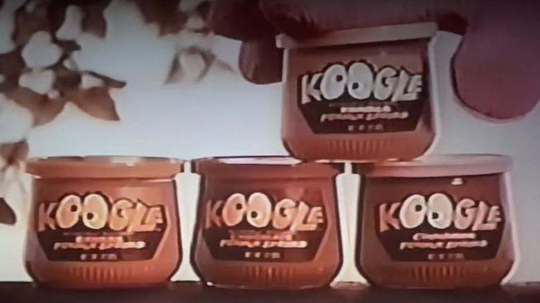 Jars of Koogle spreads in old commercial