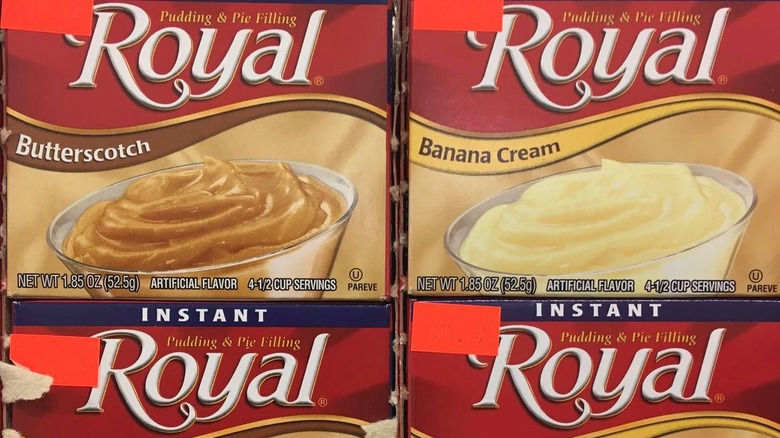 Royal butterscotch and banana cream pudding packages