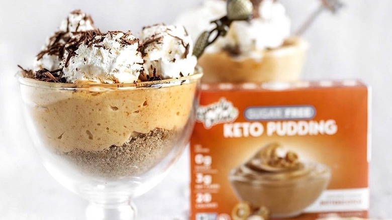 butterscotch keto pudding parfait