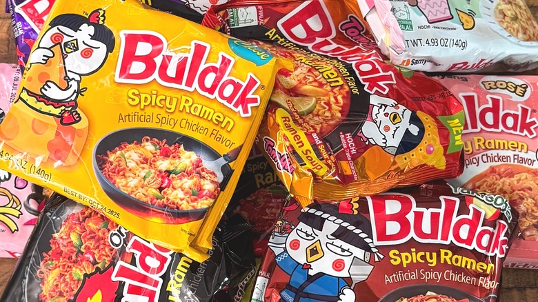 Packages of Buldak ramen