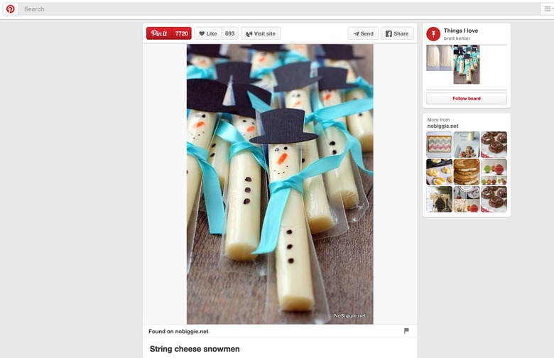 String Cheese Snowmen