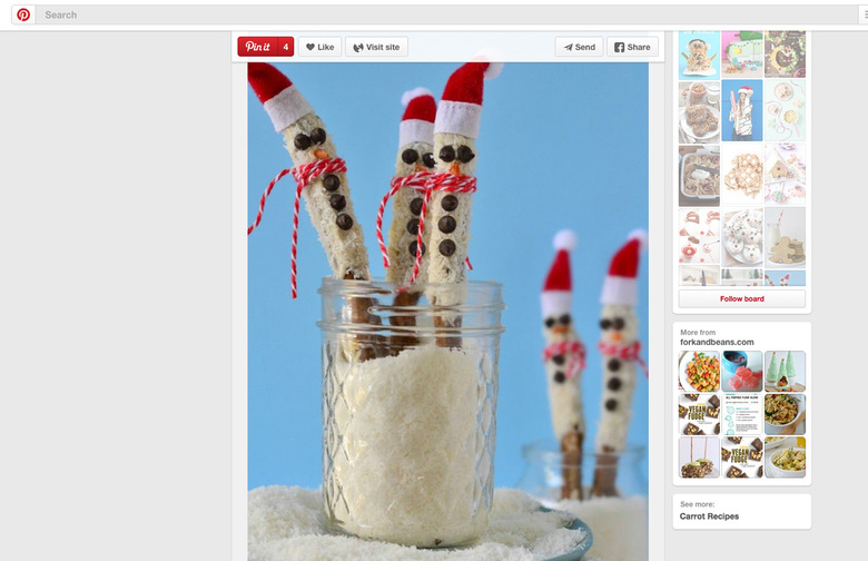 Pretzel Stick Snowmen