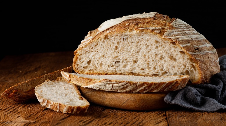 Rustic sourdough bread showing what a good loaf looks like