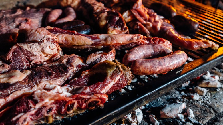 meat on Argentinian grill