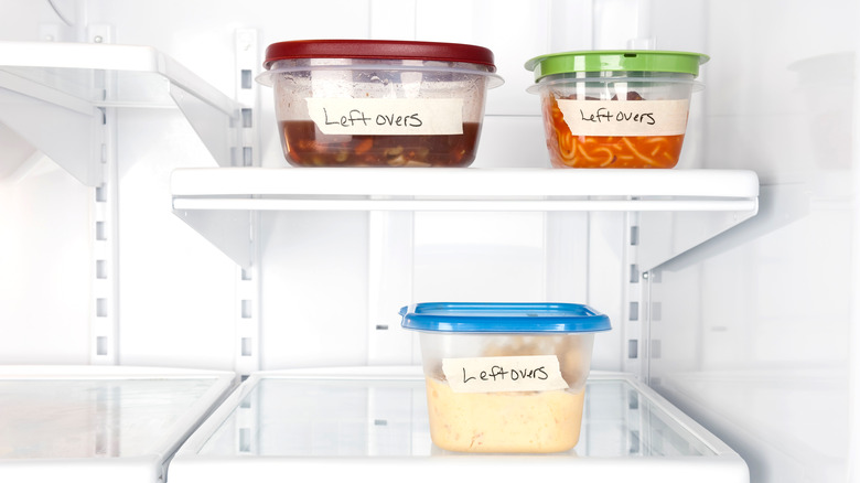 leftovers in the fridge
