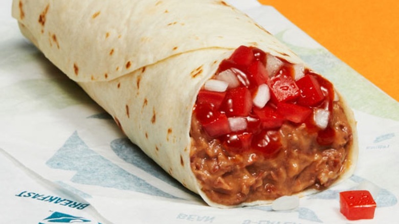 Vegan burrito at Taco Bell 