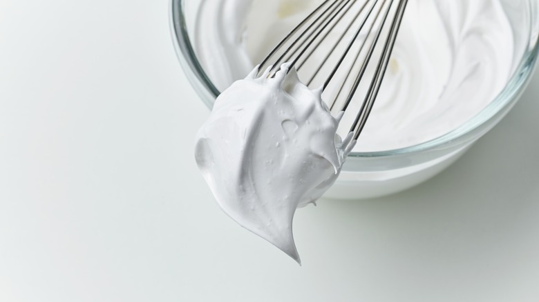 whipped cream on whisk