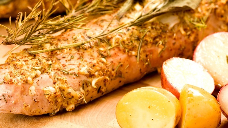 Herb-crusted pork loin