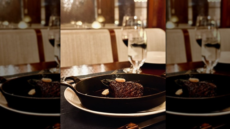 filet mignon in skillet