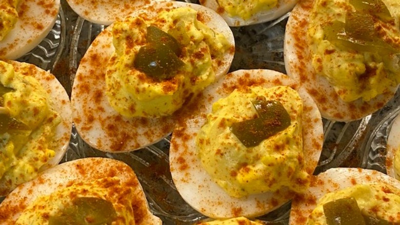 Deviled eggs with jalapeño