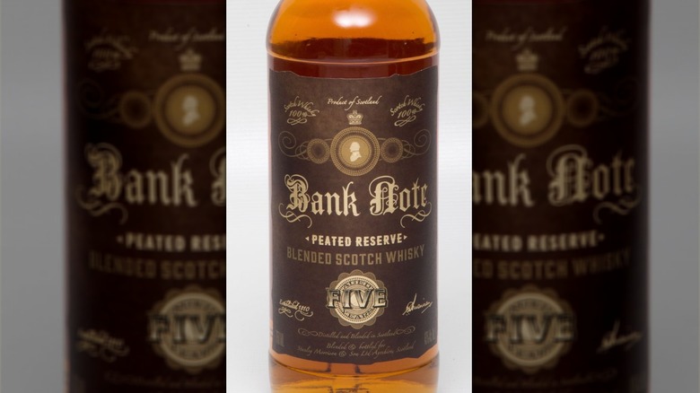 A bottle of Bank Note scotch