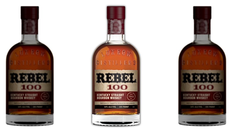 Bottles of Rebel 100 whiskey