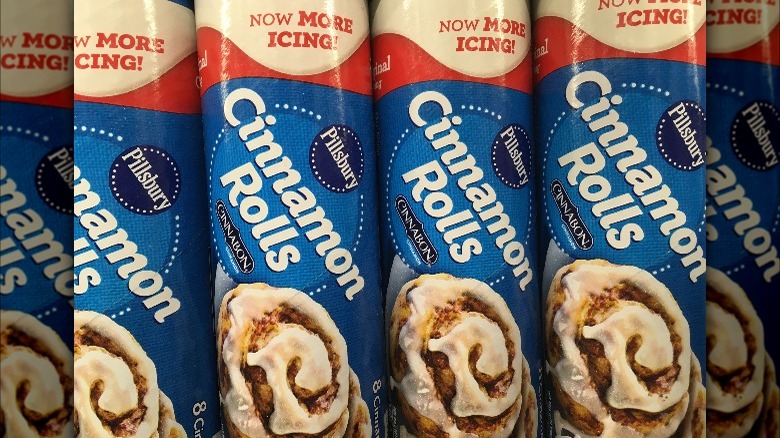 cans of Pillsbury cinnamon rolls