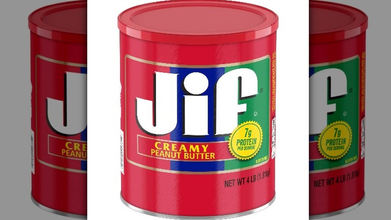 can of Jif peanut butter