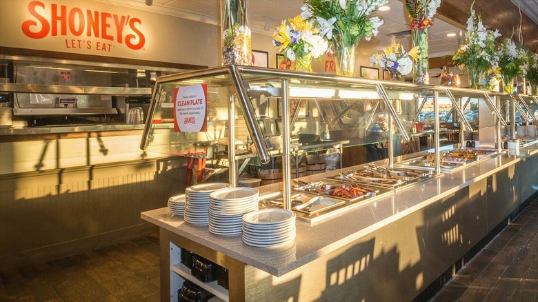 Shoney's salad bar inside location