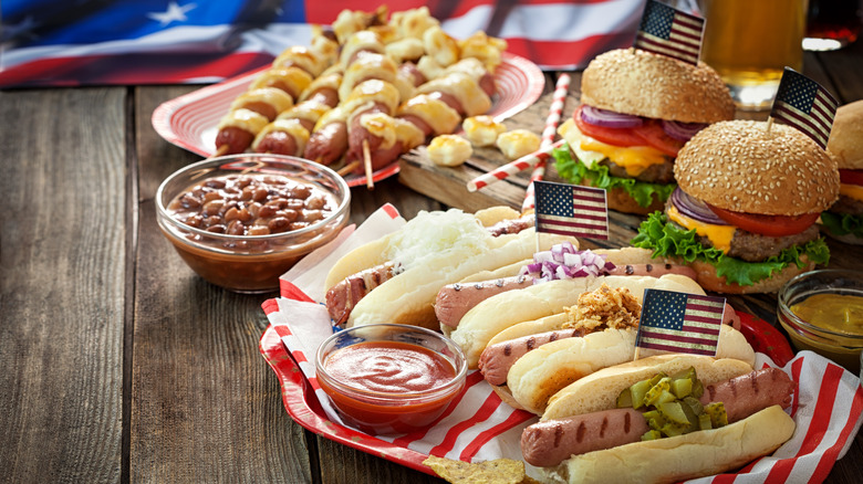 burgers hot dogs corn dogs