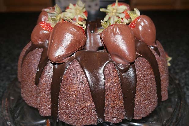 Chocolate Covered Strawberry Surprise Cake Recipe