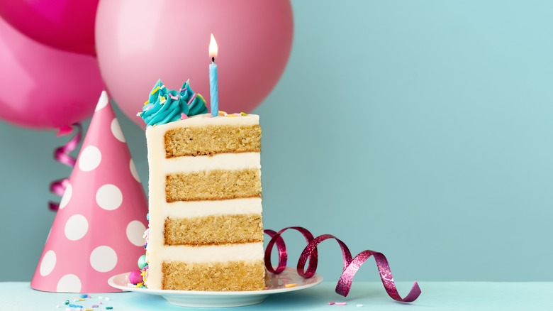 Slice of birthday cake