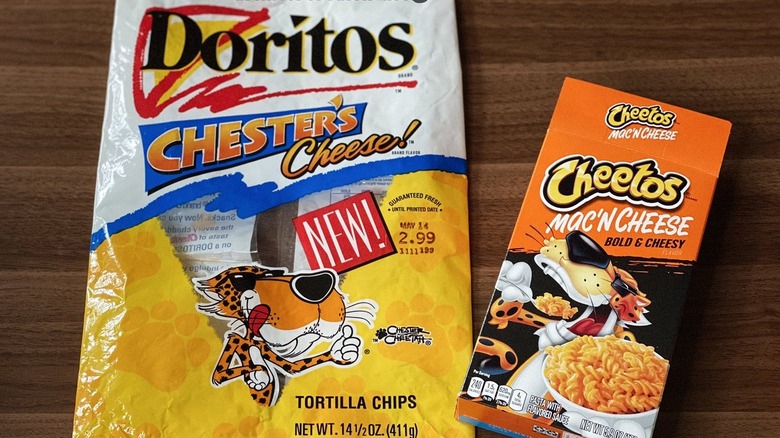 Doritos bag and Cheetos box