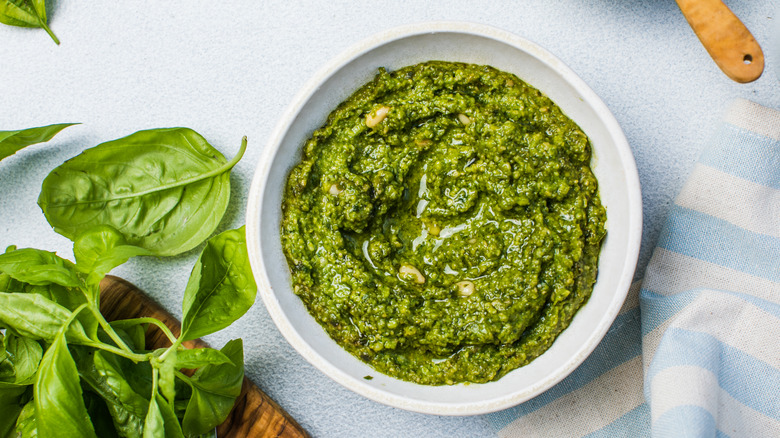 bowl of pesto