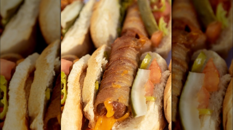 stuffed and wrapped hot dogs