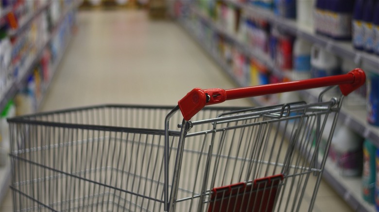 shopping cart in grocery store