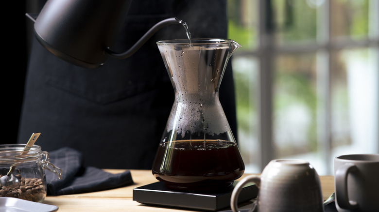 Making pour over coffee