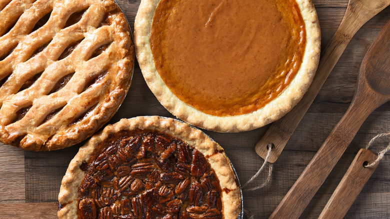 Three different types of pie