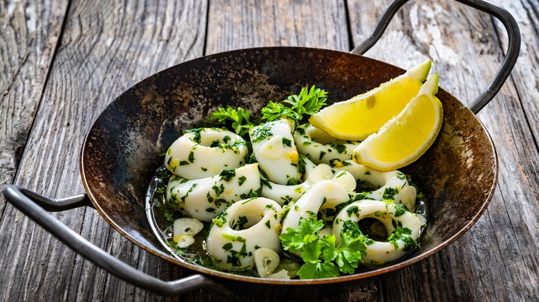 Calamari with herbs