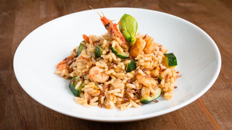 Shrimp and zucchini risotto