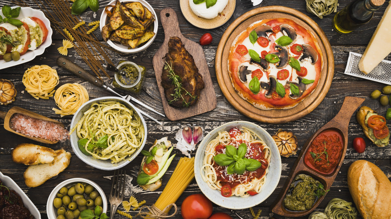 Various Italian foods