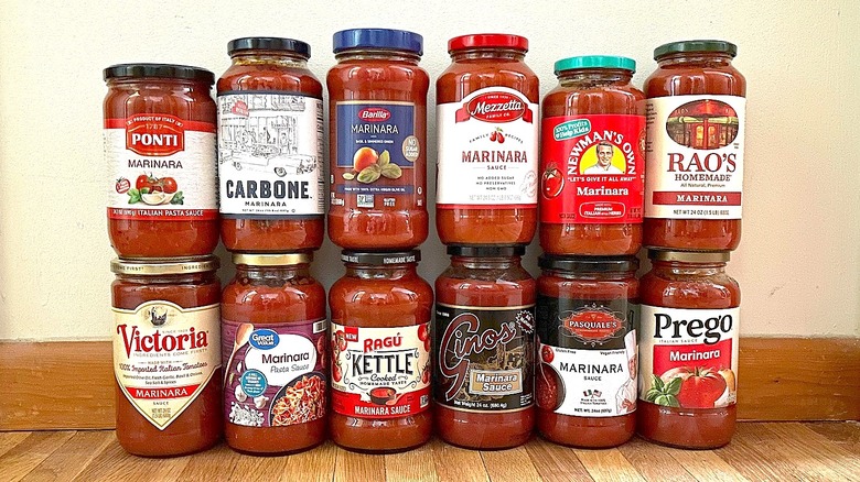 Assorted classic marinara sauces