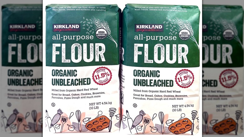 Kirkland Signature Organic Unbleached All Purpose Flour packaging