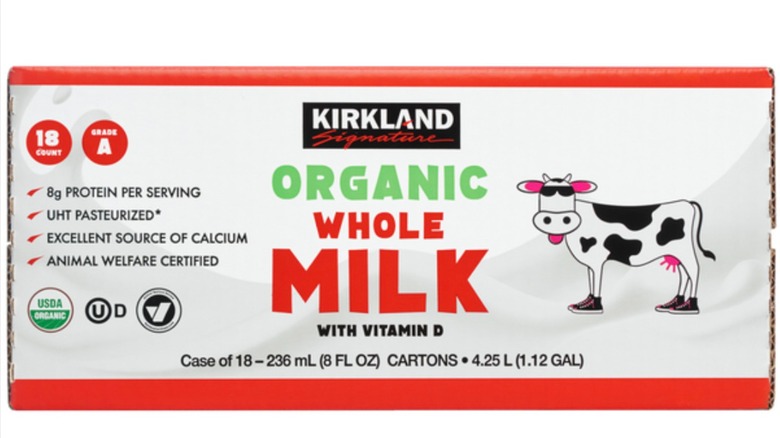 Kirkland Signature Organic Whole Milk packaging