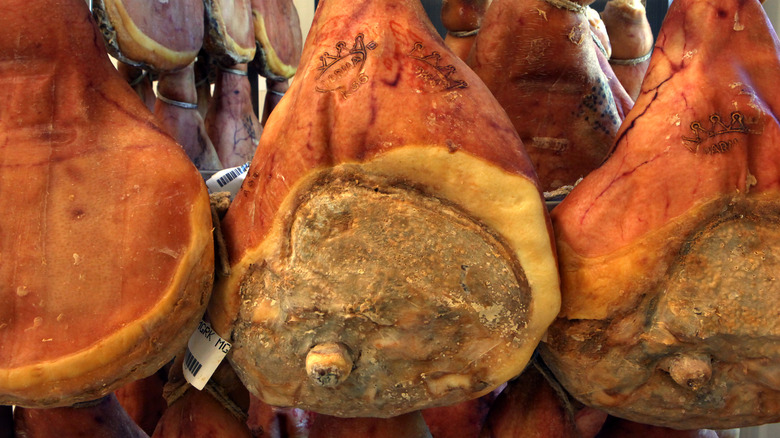 hanging Proscuitto di Parma