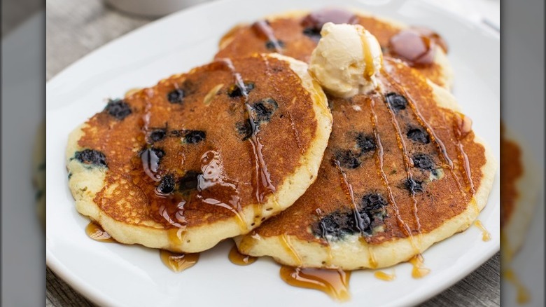 Blueberry pancakes at Perkins