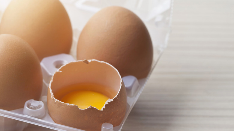 eggs with cracked egg