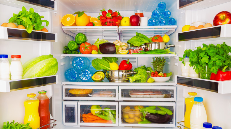 Fridge full of food