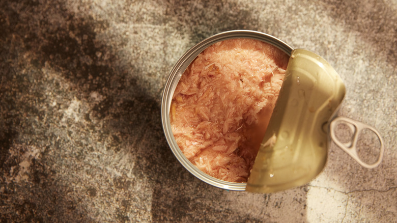 Opened can of tuna