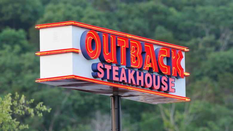 Illuminated Outback Steakhouse sign