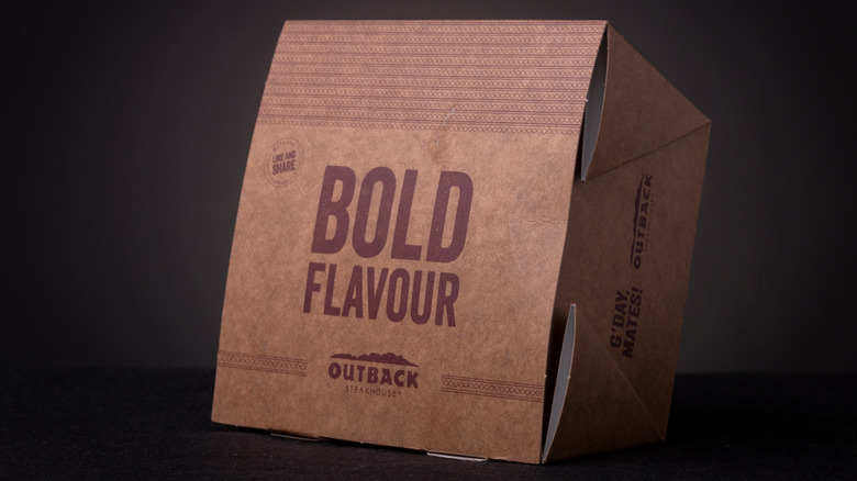 Outback Steakhouse cardboard takeout box