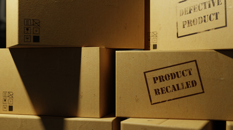 Boxes of recalled food products