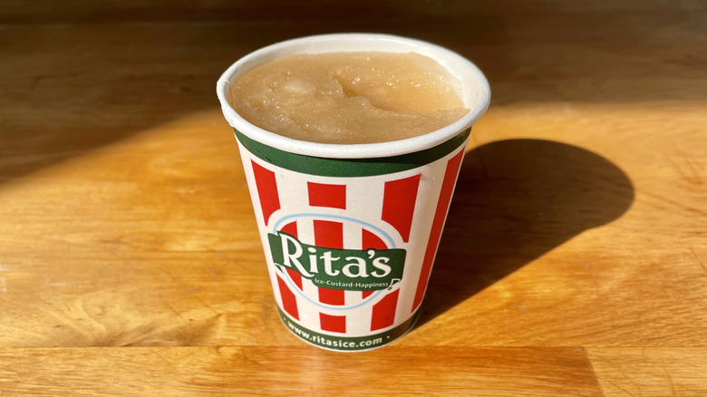 cup of pale beige ice