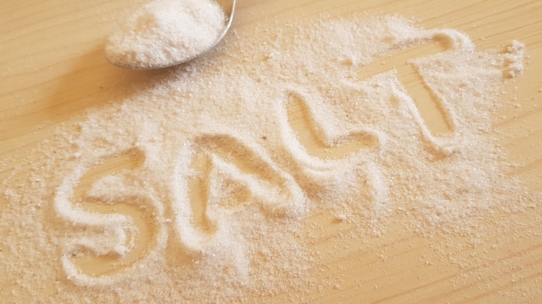 Salt on a table