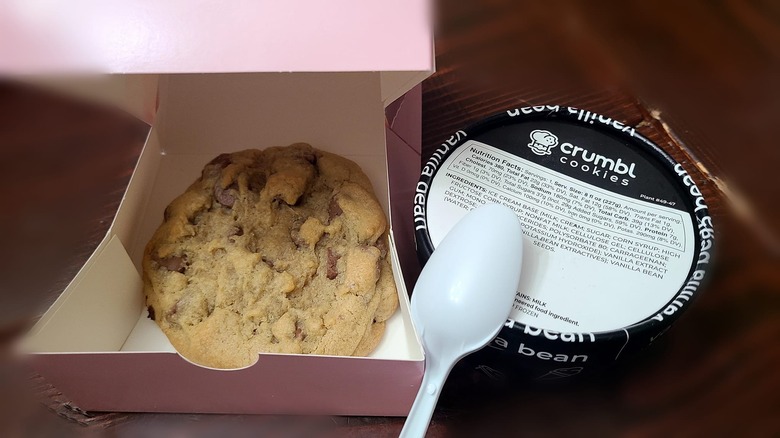 Crumbl cookie and Ice Cream