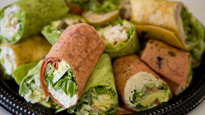 different colored tortilla wraps