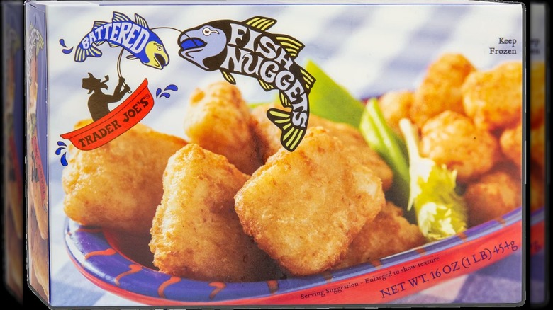 box of trader joe's battered fish nuggets