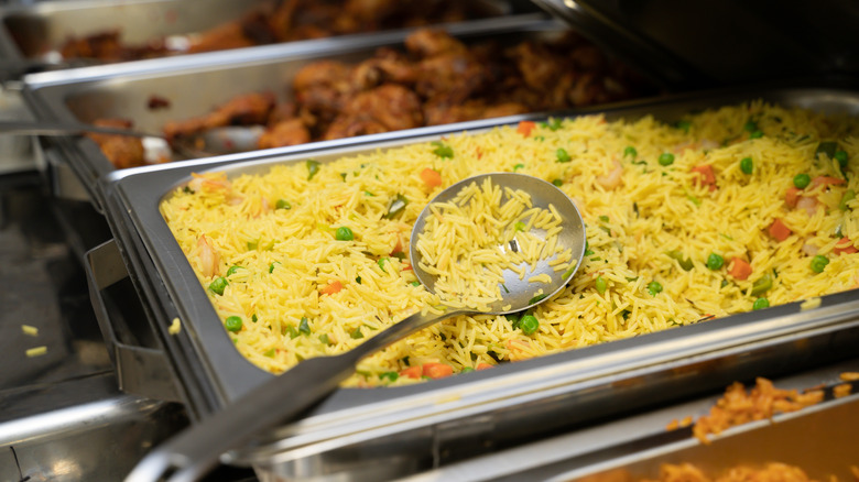 Fried rice in buffet dish