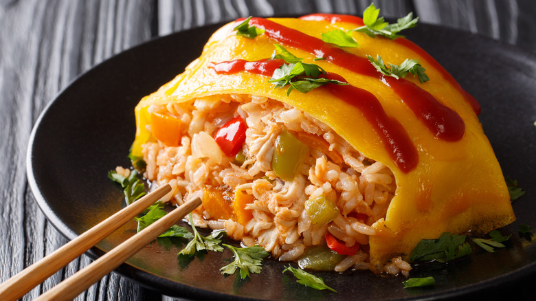 Omurice in a plate